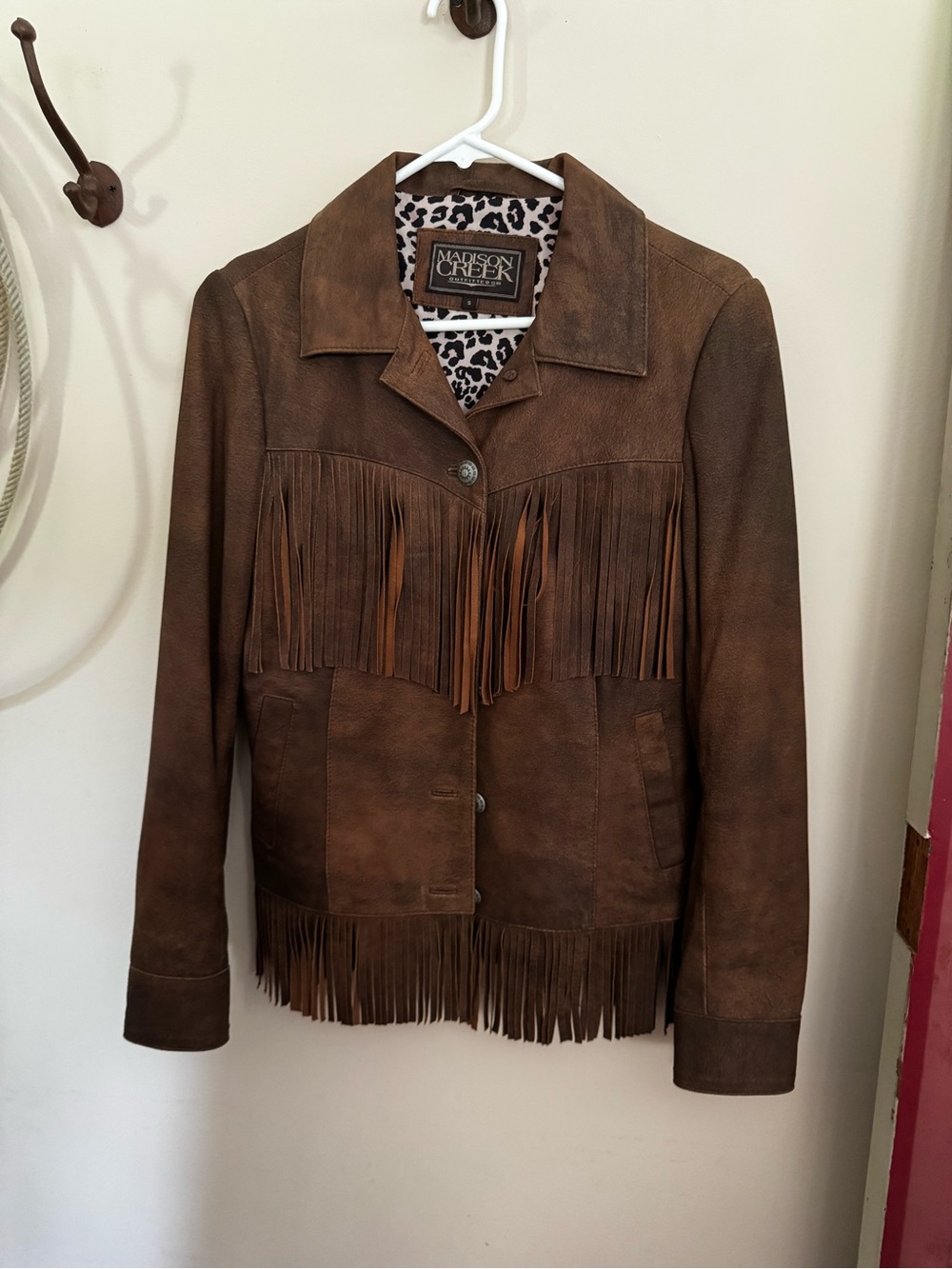 Brown Suede Fringe Leather Jacket